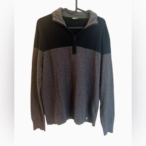 The North Face Men's 1/4 Zip Long Sleeve Sweater Black Gray